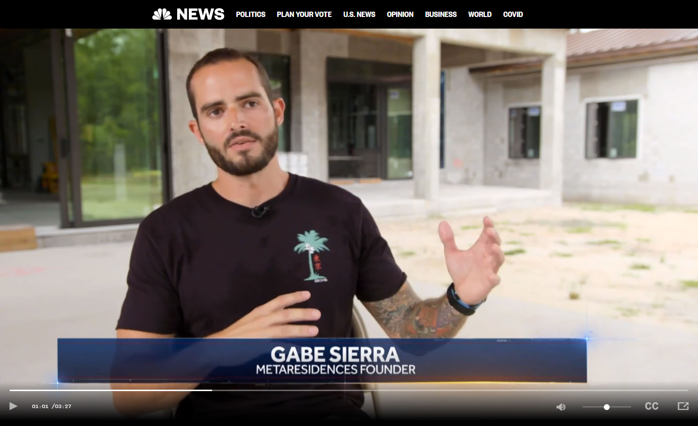 Developer Gabe Sierra talking about his MetaReal house on NBC Nightly News