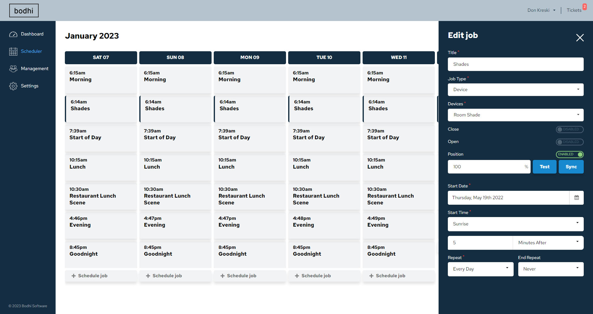 The Bodhi Scheduler with an open job